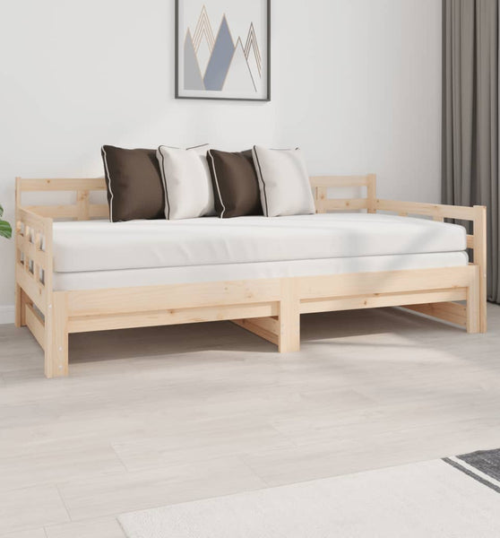 Tagesbett Ausziehbar Massivholz Kiefer 2x(90x190) cm