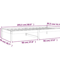 Tagesbett ohne Matratze 80x200 cm Massivholz Kiefer