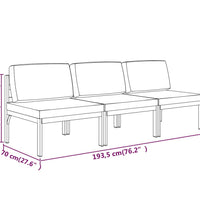 Gartensofa 3-Sitzer mit Kissen Aluminium Anthrazit