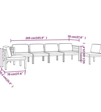 6-tlg. Garten-Lounge-Set mit Kissen Aluminium Anthrazit