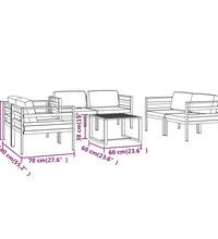 7-tlg. Garten-Lounge-Set mit Kissen Aluminium Anthrazit