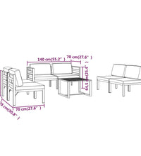 6-tlg. Garten-Lounge-Set mit Kissen Aluminium Anthrazit