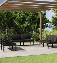 6-tlg. Garten-Lounge-Set mit Kissen Aluminium Anthrazit