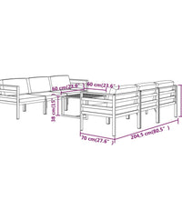 7-tlg. Garten-Lounge-Set mit Kissen Aluminium Anthrazit