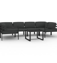 7-tlg. Garten-Lounge-Set mit Kissen Aluminium Anthrazit