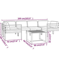 7-tlg. Garten-Lounge-Set mit Kissen Aluminium Anthrazit