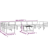 11-tlg. Garten-Lounge-Set mit Kissen Aluminium Anthrazit