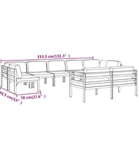 9-tlg. Garten-Lounge-Set mit Kissen Aluminium Anthrazit