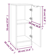 Sideboards 2 Stk. Hochglanz-Weiß 30x30x70 cm Holzwerkstoff