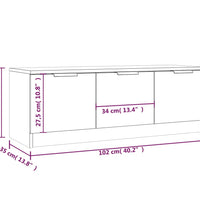 TV-Schrank Weiß 102x35x36,5 cm Holzwerkstoff