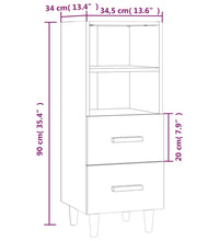 Sideboard Schwarz 34,5x34x90 cm Holzwerkstoff