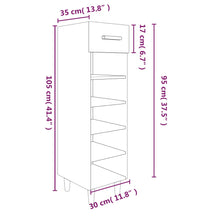 Schuhschrank Sonoma-Eiche 30x35x105 cm Holzwerkstoff