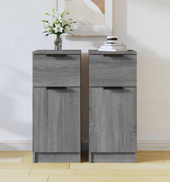 Sideboards 2 Stk. Grau Sonoma 30x30x70 cm Holzwerkstoff