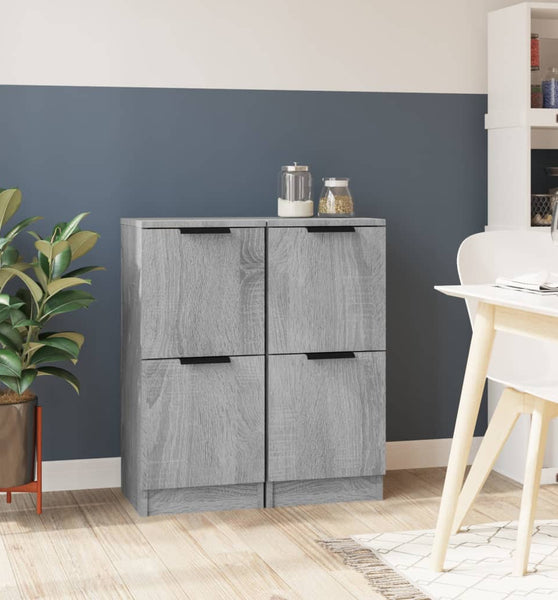 Sideboards 2 Stk. Grau Sonoma 30x30x70 cm Holzwerkstoff