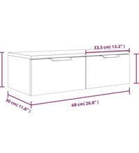 Wandschrank Braun Eichen-Optik 68x30x20 cm Holzwerkstoff