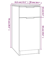 Schreibtischschrank Braun Eichen-Optik 33,5x50x75 cm