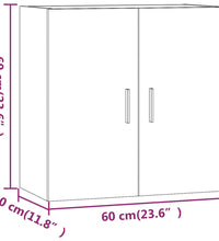 Wandschrank Grau Sonoma 60x30x60 cm Holzwerkstoff