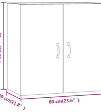 Wandschrank Grau Sonoma 60x31x60 cm Holzwerkstoff