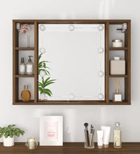 Spiegelschrank mit LED Braun Eichen-Optik 76x15x55 cm
