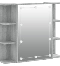 Spiegelschrank mit LED Grau Sonoma 70x16,5x60 cm