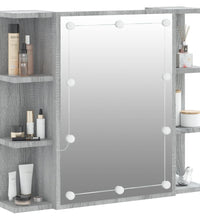 Spiegelschrank mit LED Grau Sonoma 70x16,5x60 cm