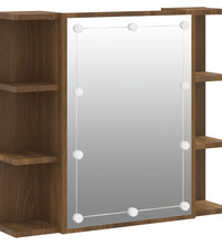 Spiegelschrank mit LED Braun Eichen-Optik 70x16,5x60 cm