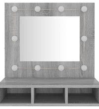 Spiegelschrank mit LED Grau Sonoma 60x31,5x62 cm