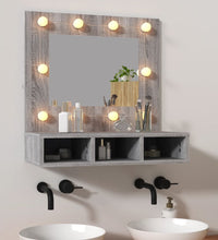 Spiegelschrank mit LED Grau Sonoma 60x31,5x62 cm