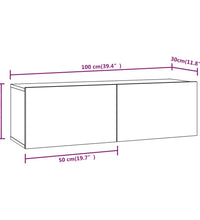 TV-Wandschränke 2 Stk. Räuchereiche 100x30x30 cm Holzwerkstoff