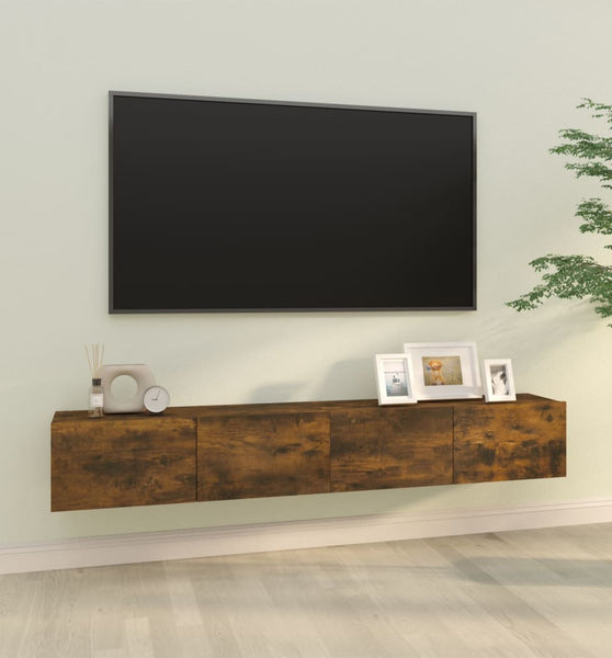 TV-Wandschränke 2 Stk. Räuchereiche 100x30x30 cm Holzwerkstoff