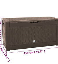 Gartentruhe Braun 119x48x60 cm Polypropylen