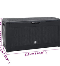 Gartentruhe Anthrazit 119x48x60 cm Polypropylen