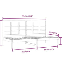 Tagesbett ohne Matratze Weiß 90x200 cm Massivholz Kiefer