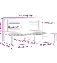 Tagesbett ohne Matratze 90x200 cm Massivholz Kiefer