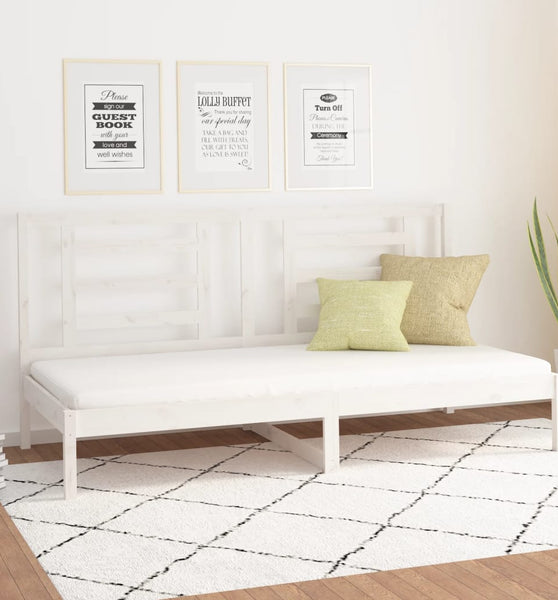 Tagesbett ohne Matratze Weiß 90x200 cm Massivholz Kiefer