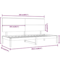 Tagesbett ohne Matratze Weiß 90x200 cm Massivholz Kiefer