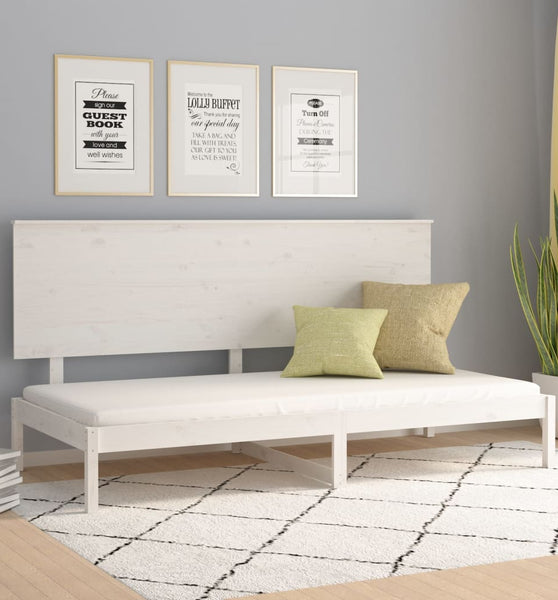 Tagesbett ohne Matratze Weiß 90x200 cm Massivholz Kiefer