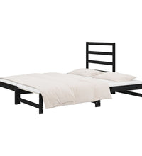 Tagesbett Ausziehbar Schwarz 2x(90x200) cm Massivholz Kiefer