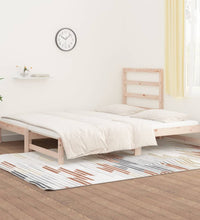 Tagesbett Ausziehbar 2x(90x190) cm Massivholz Kiefer