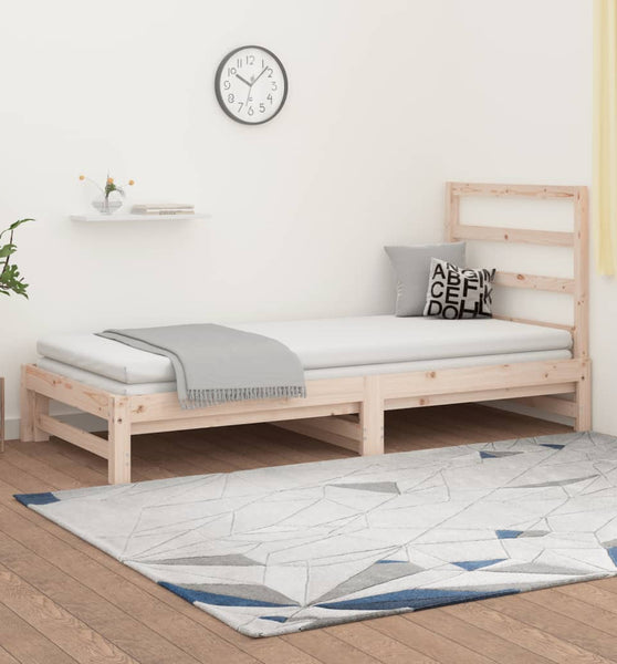 Tagesbett Ausziehbar 2x(90x190) cm Massivholz Kiefer