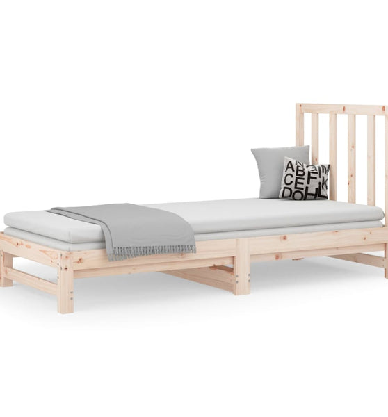 Tagesbett Ausziehbar 2x(90x190) cm Massivholz Kiefer