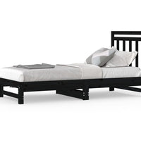 Tagesbett Ausziehbar Schwarz 2x(90x200) cm Massivholz Kiefer
