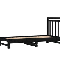 Tagesbett Ausziehbar Schwarz 2x(90x200) cm Massivholz Kiefer