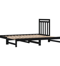 Tagesbett Ausziehbar Schwarz 2x(90x200) cm Massivholz Kiefer