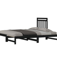 Tagesbett Ausziehbar Schwarz 2x(90x200) cm Massivholz Kiefer