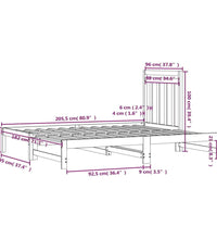 Tagesbett Ausziehbar Schwarz 2x(90x200) cm Massivholz Kiefer