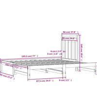Tagesbett Ausziehbar 2x(90x190) cm Massivholz Kiefer