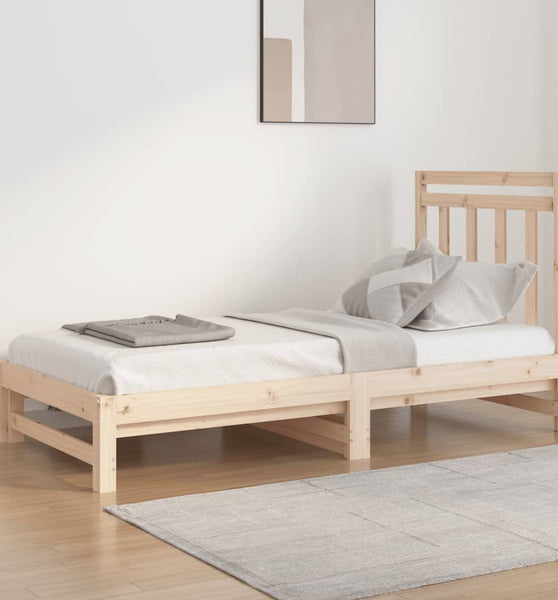 Tagesbett Ausziehbar 2x(90x190) cm Massivholz Kiefer