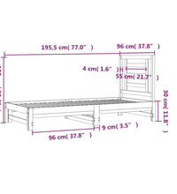 Tagesbett Ausziehbar 2x(90x190) cm Massivholz Kiefer