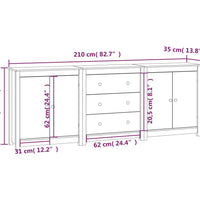 Sideboard 210x35x80 cm Massivholz Kiefer